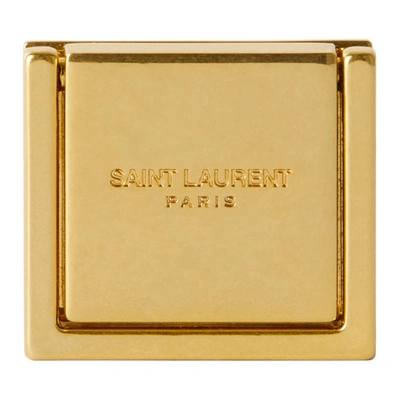 Saint Laurent Gold Logo Phone Ring