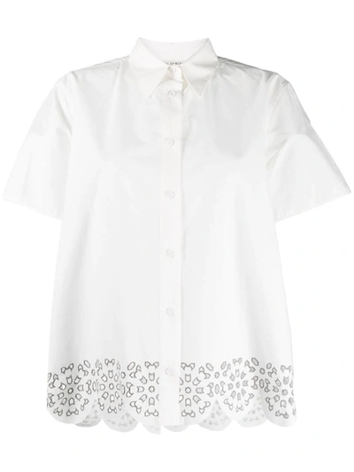 Ports 1961 Geometric-print Cotton Shirt In White