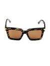 Bottega Veneta Intrecciato Square Sunglasses, 53mm In Avana