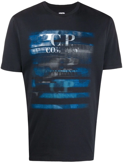 C.p. Company Logo Graphic Print T-shirt In Blue