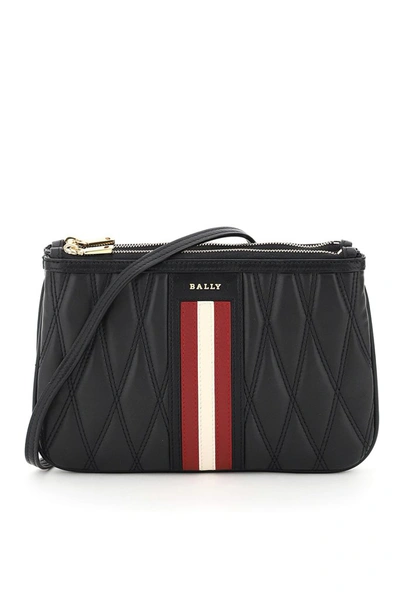 Bally Drice Stripe Quilted Mini Bag In Black,red,white