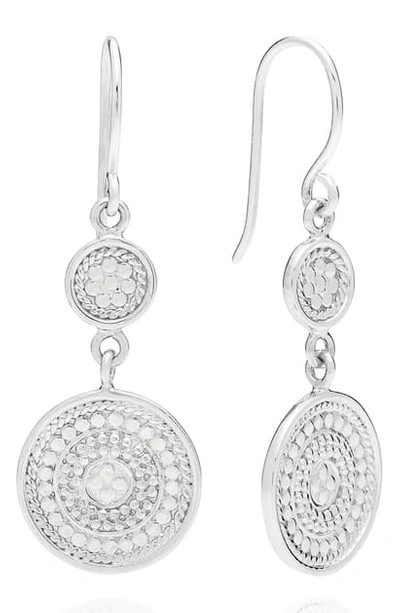 Anna Beck Beaded Double Drop Earrings In Silver