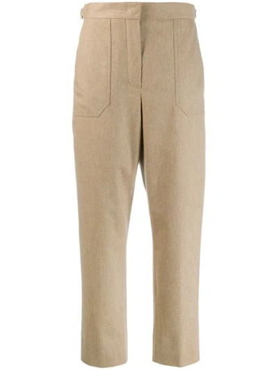 Fendi Stretch Wool & Cashmere Straight Leg Pants In Neutrals