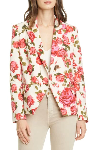 L Agence Kenzie Rose Print Blazer In Dawn Rosewood