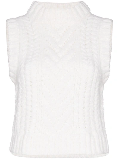 Cecilie Bahnsen Madelyn Merino Alpaca Knit Vest In White