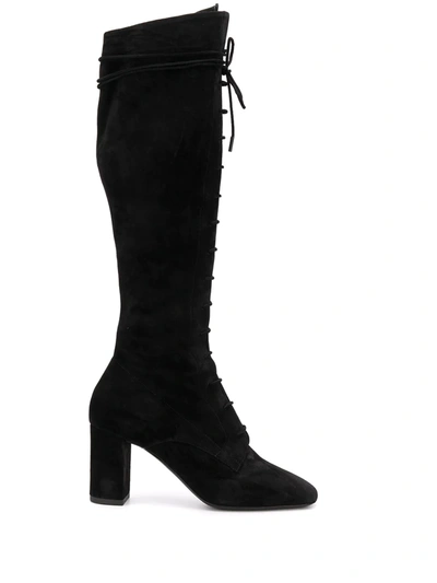 Saint Laurent Laura Knee-high Boots In Black