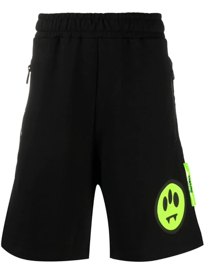 Barrow Cotton Fleece Shorts With Patch In Black