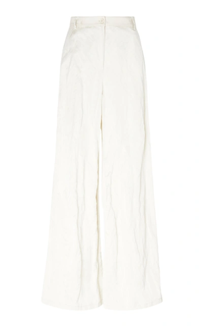Brock Collection High-rise Flared Trousers In White