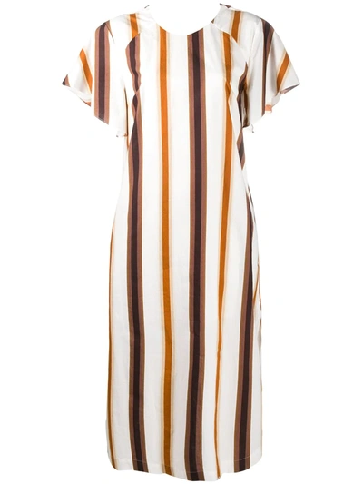 Baum Und Pferdgarten Adalyn Striped Organic Cotton-poplin Midi Dress In Multicolor