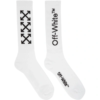 Off-white White Arrows Socks In White/black