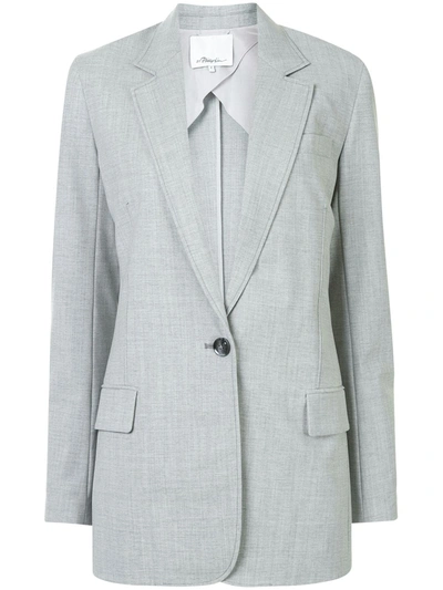 3.1 Phillip Lim / フィリップ リム Chambray Single-breasted Blazer In Grey