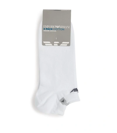 Armani Collezioni Eagle Trainer Socks (pack Of 3) In White