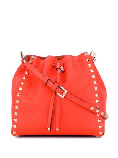 Valentino Garavani Rockstud Bucket Bag In Orange