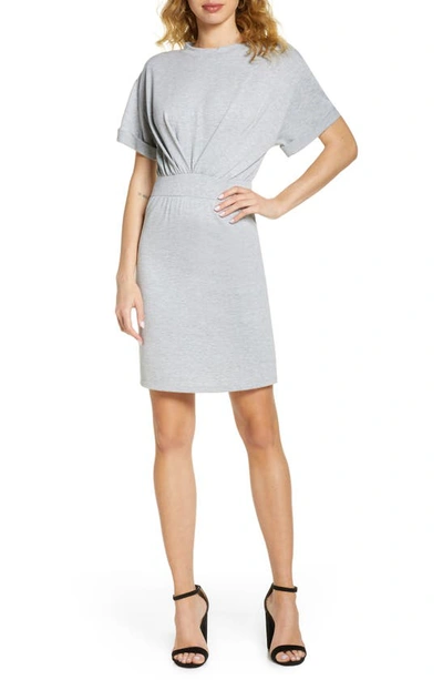 Fraiche By J Cinched Waist T-shirt Dress In Heather Grey