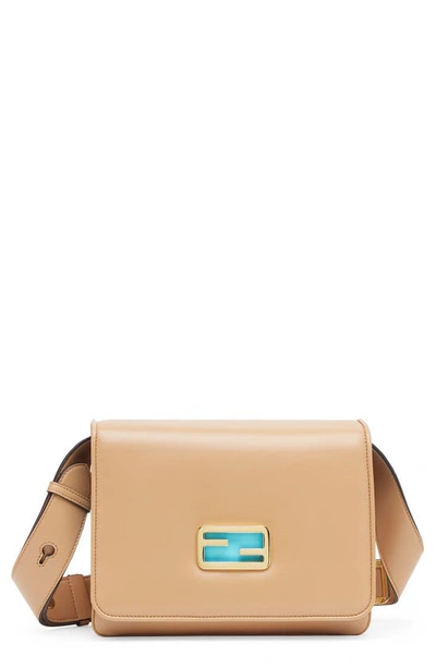 Fendi Large Leather Shoulder Bag In Tan