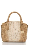 Brahmin Duxie Croc Embossed Leather Crossbody Bag In Praline