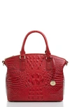 Brahmin Duxbury Croc Embossed Leather Satchel In Red