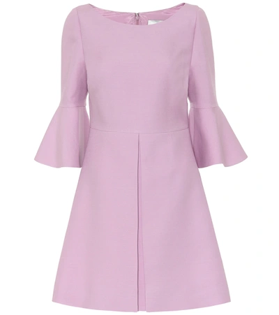 Valentino Wool And Silk Minidress In Pink