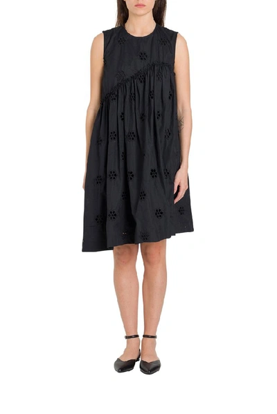 Simone Rocha Floral Sleeveless Dress In Black