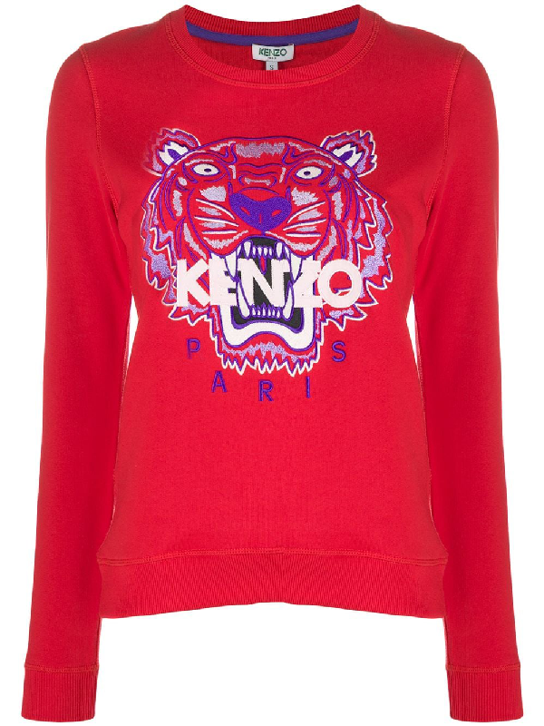 kenzo tiger sweatshirt red