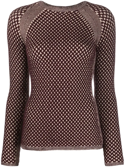 Victoria Victoria Beckham Two-tone Cable-knit Sweater In Brown