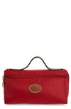 Longchamp Le Pliage Cosmetics Case In Burnt Red