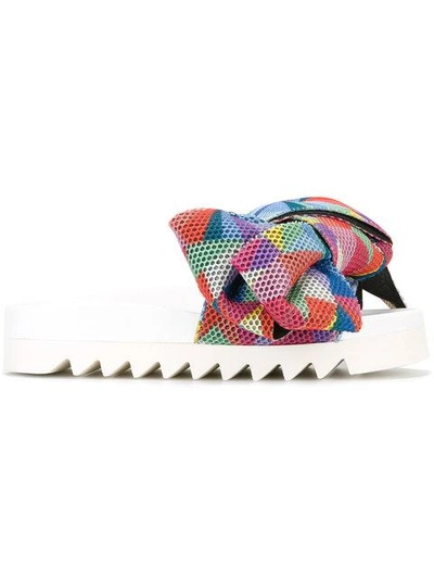 Joshua Sanders Oversized Knot Pool Slides In Multi-colour