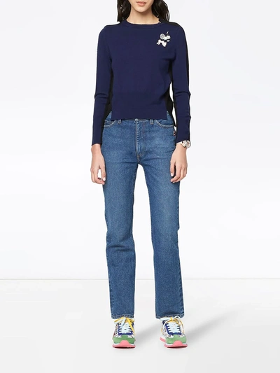 Marc Jacobs The Diy Two-tone Jumper In Navy Multi