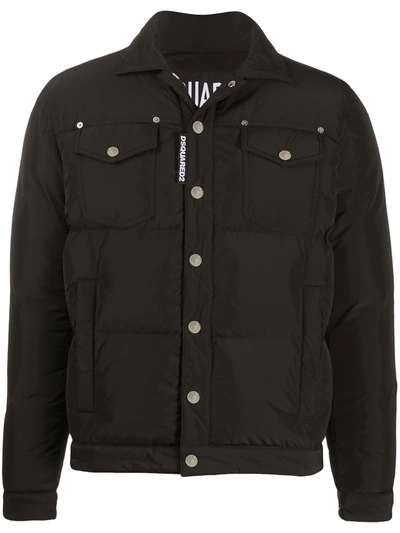 Dsquared2 Padded Button-front Jacket In Black