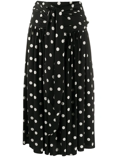 Marc Jacobs The 80s Polka Dot Pleated Skirt In Black