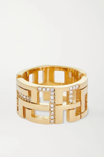 Leda Madera Goldie Gold-plated Crystal Ring