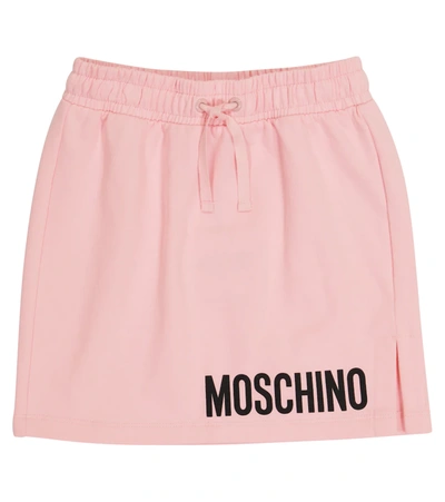 Moschino Kids' Little Girl's & Girl's Logo Graphic Stretch-cotton Fleece Skirt In Sugar Rose