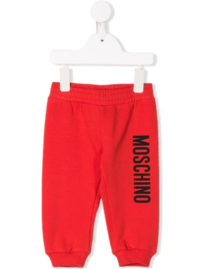 Moschino Babies' Logo-print Tracksuit Bottoms In Red
