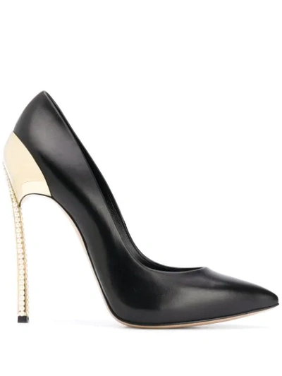 Casadei Blade Faux-pearl Embellished Pumps In Black