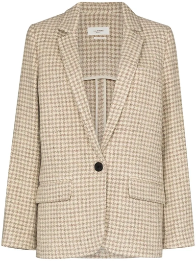 Isabel Marant Étoile Charly Single-breasted Houndstooth Wool Blazer In Ecru