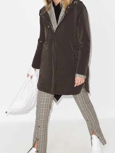 Herno Hooded Parka Coat In Brown
