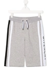 Givenchy Kids' Grey Cotton Logo Jersey Shorts