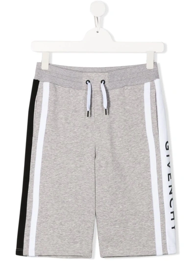 Givenchy Kids' Grey Cotton Logo Jersey Shorts