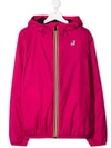 K-way Teen Zipped Hooded Jacket In Fuxia