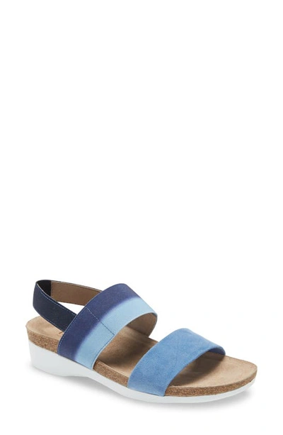 Munro 'pisces' Sandal In Blue Nubuck Leather