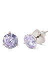 Kate Spade Trio Prong Studs In Light Amethyst