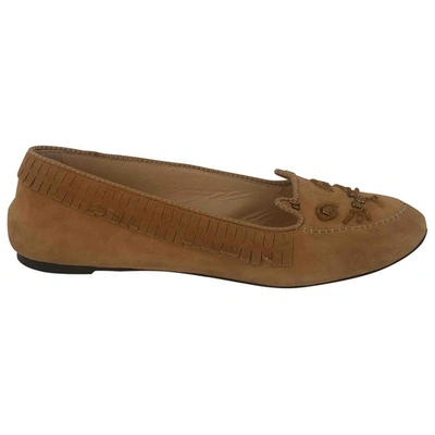 Pre-owned Charlotte Olympia Kitty Ballet Flats In Camel