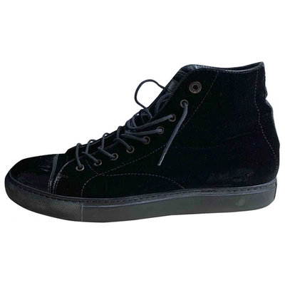 Pre-owned Emporio Armani High Trainers In Black