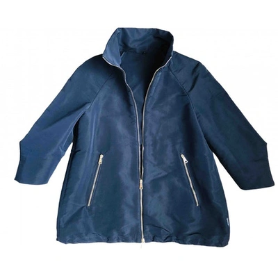 Pre-owned Moncler Blue Polyester Coat