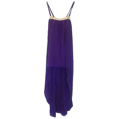 Pre-owned Ella Luna Silk Maxi Dress In Purple