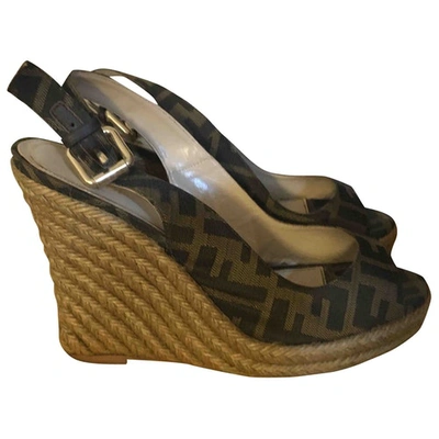 Pre-owned Fendi Brown Cloth Espadrilles