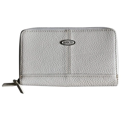 Pre-owned Bric's Leather Clutch In White