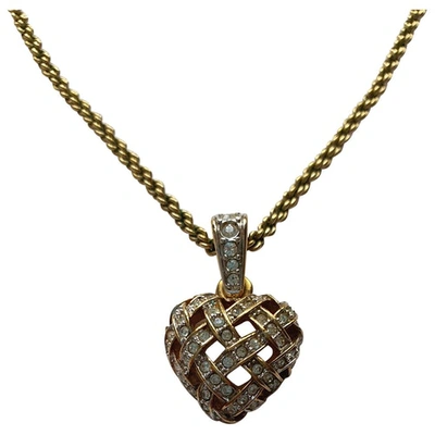 Pre-owned Swarovski Necklace In Gold