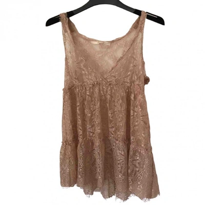 Pre-owned Jucca Lace Vest In Pink