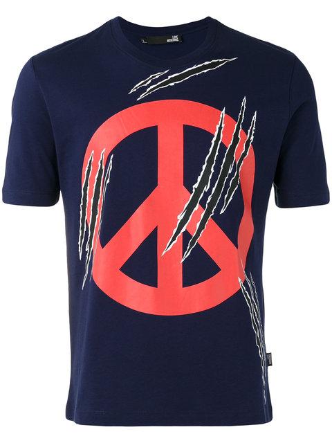 Love Moschino Peace Print T-shirt | ModeSens